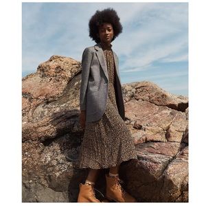 ❌Sold❌Madewell Resourced Georgette Smocked-Neck Midi Dress Folktale Paisley